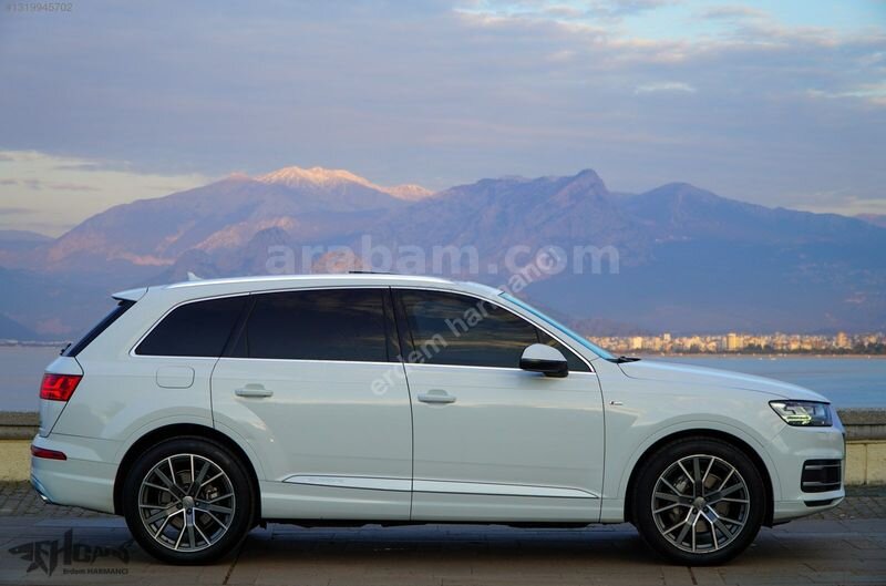 ERDEM'den 2017 Audi Q7 2.0 TFSI SLine 7Koltuklu Beyaz-Siyah Bayi 4