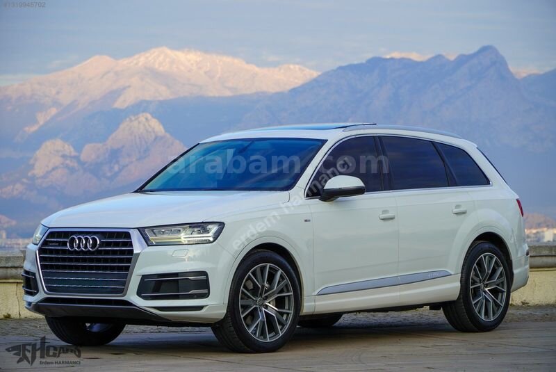 ERDEM'den 2017 Audi Q7 2.0 TFSI SLine 7Koltuklu Beyaz-Siyah Bayi