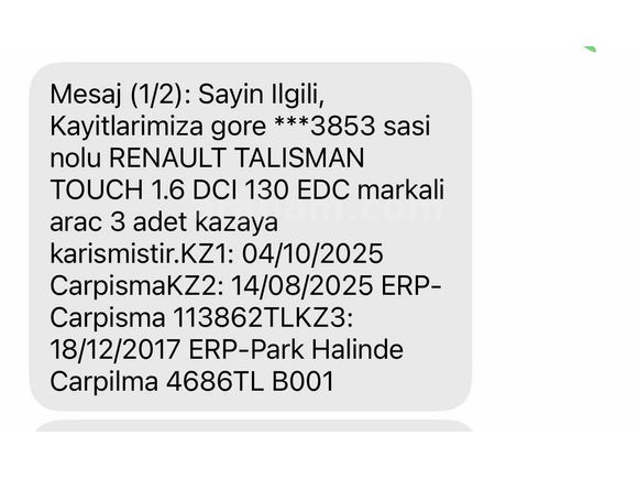 Sahibinden Renault Talisman 1.6 dCi Touch 2016 Model 