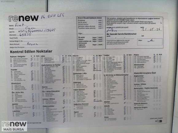 Egea 1.6 MultiJet Easy DCT Bursa Şube'den