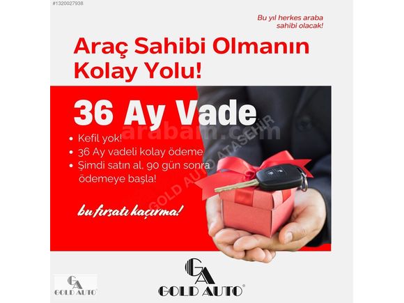 DÜŞÜK PEŞİNAT 12-24-36 AY ELDEN TAKSİTLE KEFİLSİZ HEMEN TESLİM !
