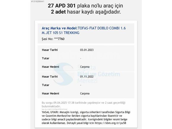 EFENDY OTOMOTİV DEN 2017 MODEL FİAT DOBLO 145 BİN KM, DE