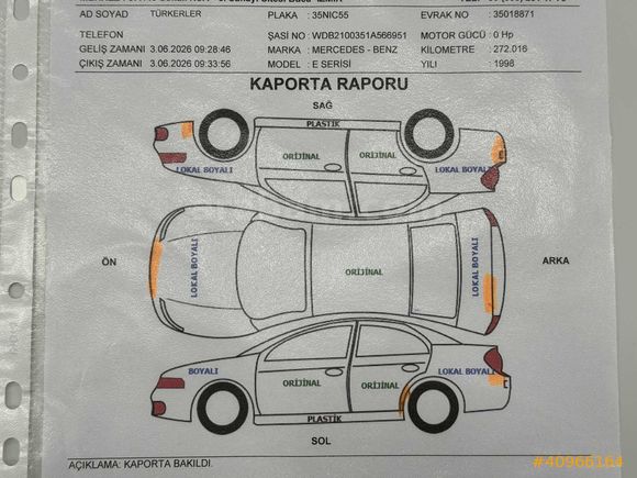 1998 MERCEDES-BENZ E200 ELEGANCE OTOMATİK 272.016KM