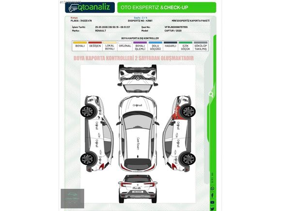 2020 RENAULT CAPTUR 1.3 TCE İCON CAM TAVANLI BOYASIZ 130 BİN KM