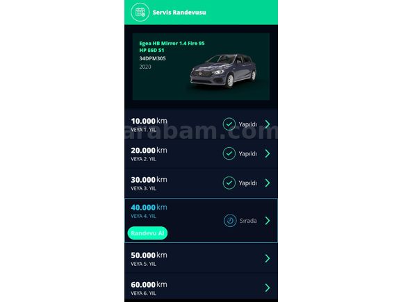 Sahibinden Fiat Egea 1.4 Fire Mirror 2020 Model