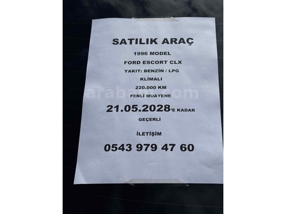  Ford Escort 1.6 CLX  klimalı 1996 Model 220.000 km 