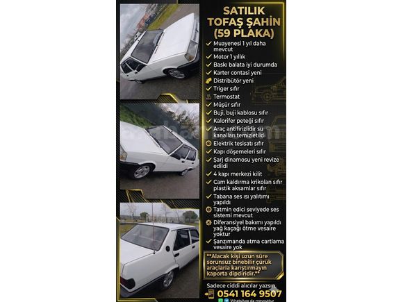 Sahibinden Tofaş Şahin 1.6 1995 Model