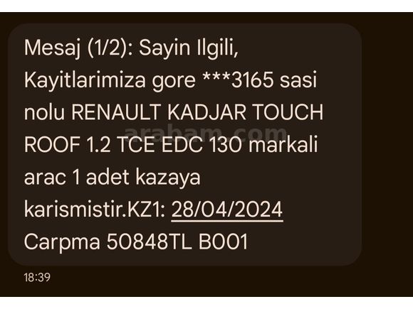 Sahibinden Renault Kadjar 1.2 TCe Touch 2017 Model