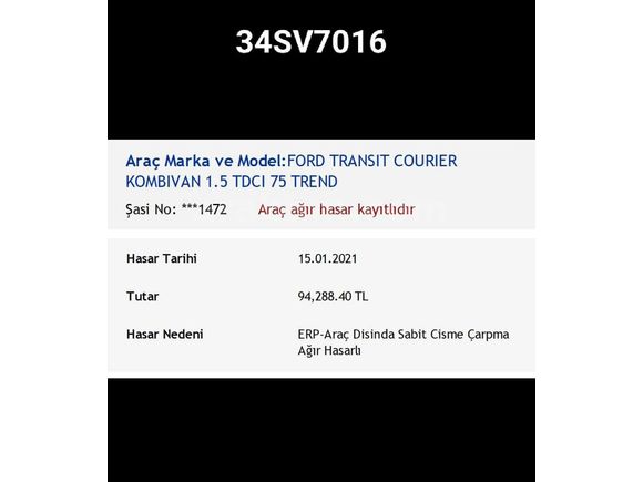 2017 Ford Courier 1.5 TDCi Trend  SAHİBİNDEN ACİL SATILIK