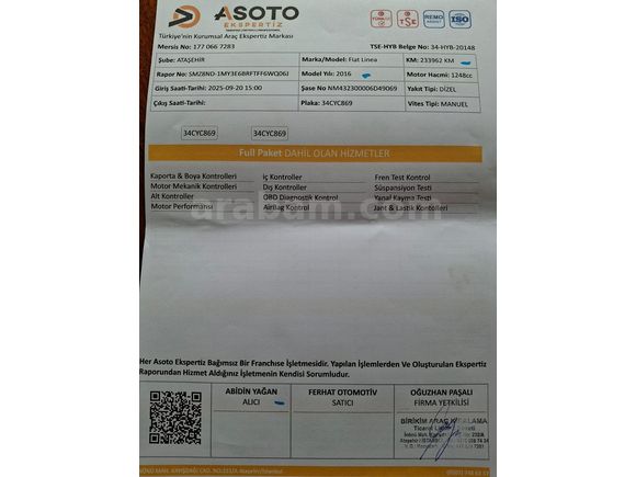 Sahibinden Fiat Linea 1.3 Multijet Active 2016 Model 