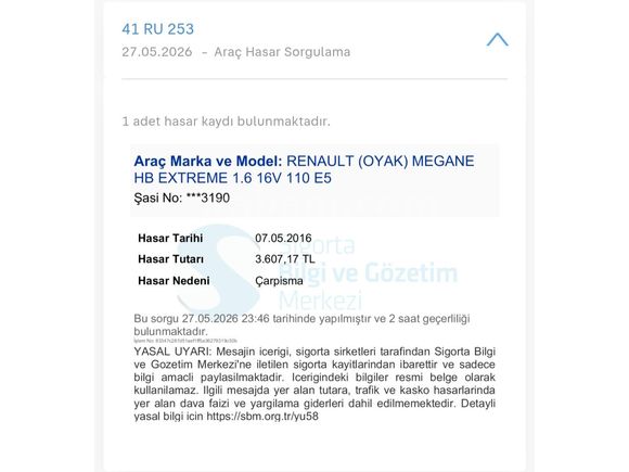 Sahibinden Renault Megane 1.6 Extreme 2012 Model