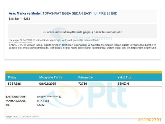 2022 EGEA 1.4 FİRE EASY PLUS "SADECE 93 BİN'DE SIFIR TADINDA''