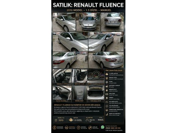Sahibinden Renault Fluence 1.5 dCi Authentique 2010 Model