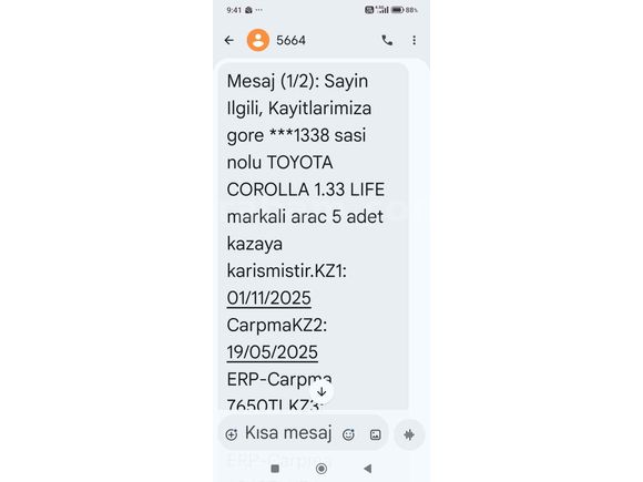 Sahibinden Toyota Corolla 1.33 Life 2016 Model 
