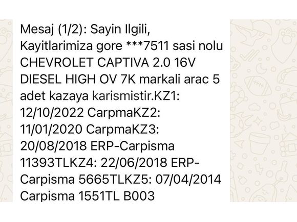 Sahibinden Chevrolet Captiva 2.0 D LT High 2011 Model
