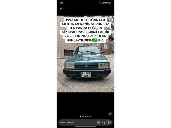 Sahibinden Tofaş Doğan SLX 1993 Model