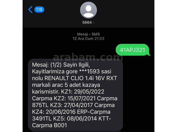 122 bin km Sorunsuz 1.4 rxt