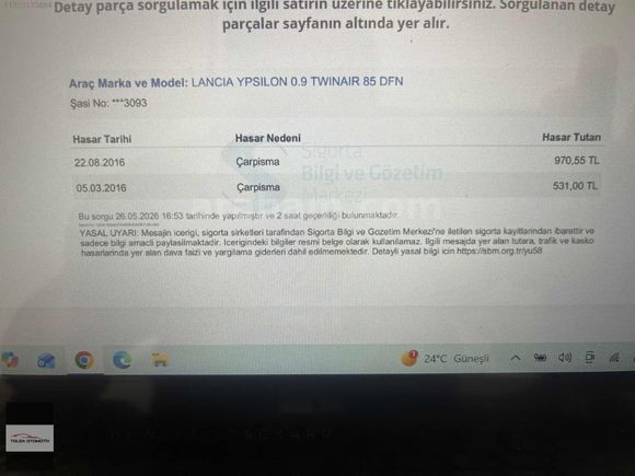 2013 LANCIA YPSİLON 0.9 BENZİNLİ EASYTRONİC 72.000 KM Boyasız