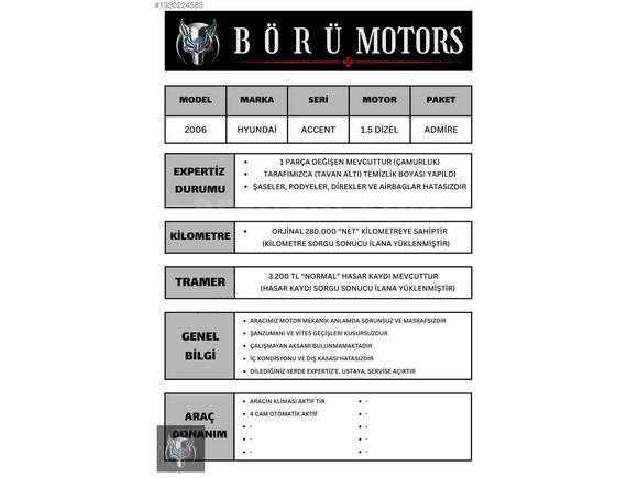 2006 / SIFIRDAN BOYANDI / KLİMA AKTİF / MOTOR KUSURSUZ