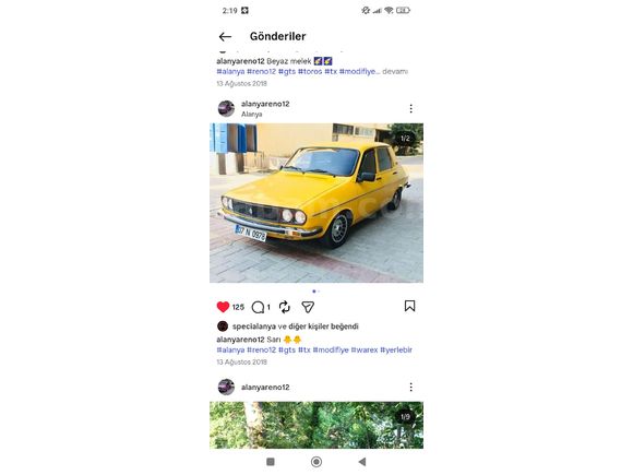 Sahibinden Renault R 12 TX 1984 Model