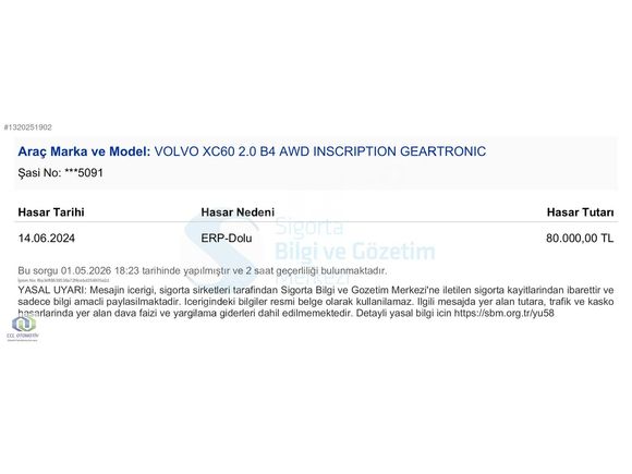 2021 VOLVO XC60 2.0D B4 AWD ISCRİPTİON GEARTRONİC CCL A.Ş'DEN