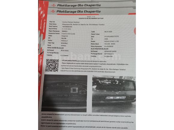 Sahibinden Renault Modus 1.4 Dynamique 2006 Model
