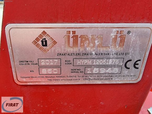 FIRAT TARIM DAN 5 Lİ 14 NUMARA ÜNLÜ YAYLI PULLUK