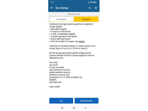Sahibinden Renault Megane 1.5 dCi Touch 2017 Model