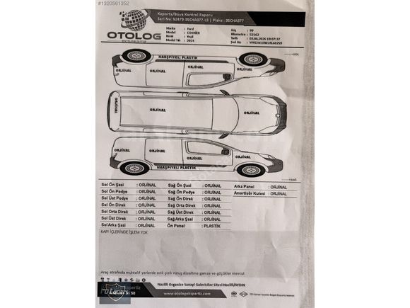 ROTACARS 2024 TOURNEO COURİER TİTANIUM 1.5D 100ps BOYASIZ