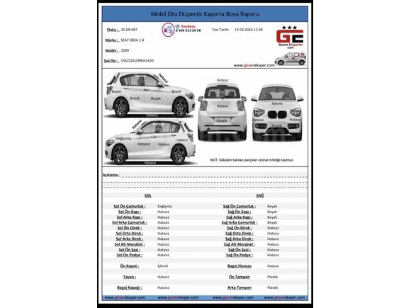 Sahibinden Seat Ibiza 1.4 Elegance 2009 Model İzmir