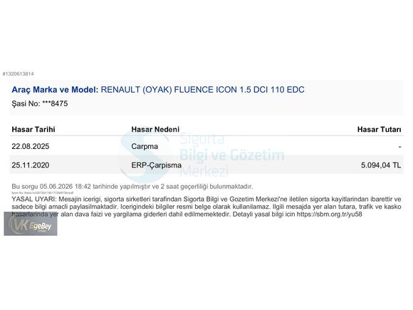 EGE BEY AUTO'DA FLUENCE 1.5 ICON EDC