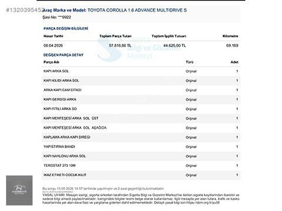 HARBİYE MOTORS GÜVENCESİYLE//TR'DE TEK OTM.VİTES SADECE 70.482