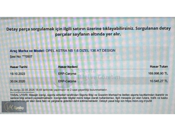 EGE BEY AUTO'DA OPEL ASTRA SEDAN 1.6 CDTI - K.K. TAKSİT