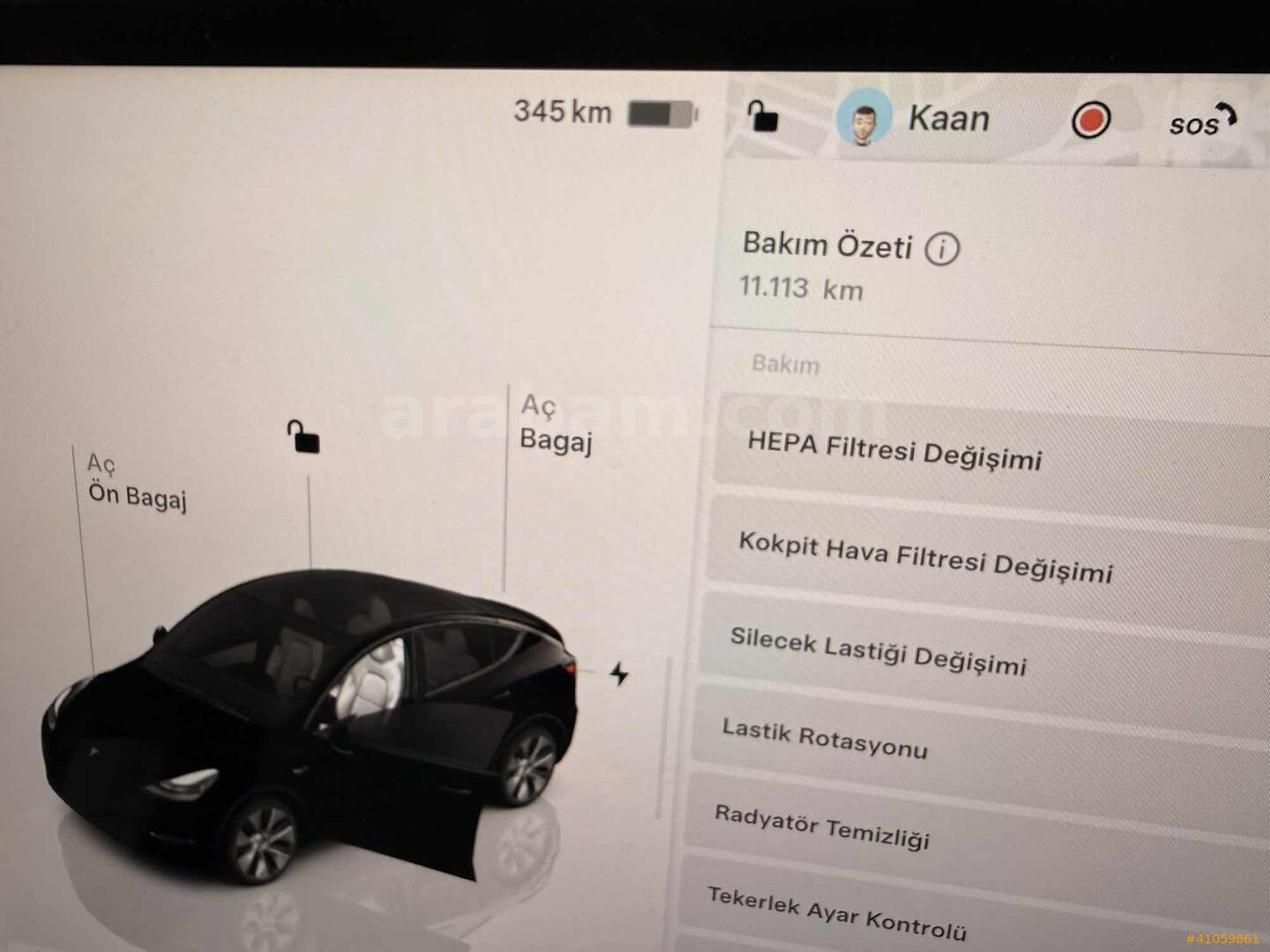 Galeriden Tesla Model Y Long Range AWD 2023 Model Bursa 11.000 km Siyah 7