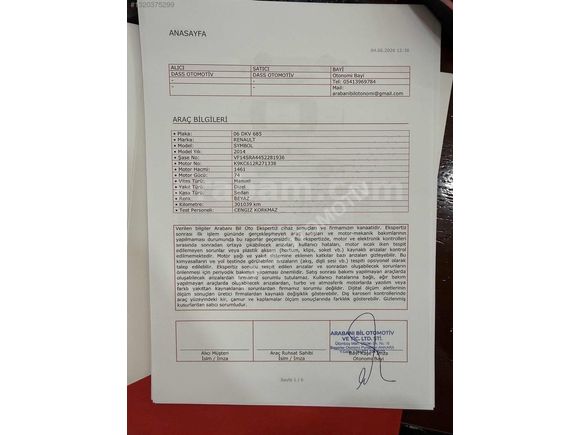 2014 MODEL/1.5 DİZEL/DEĞİŞENSİZ/2 PARÇA BOYALI/EXPERTİZ RAPORLU