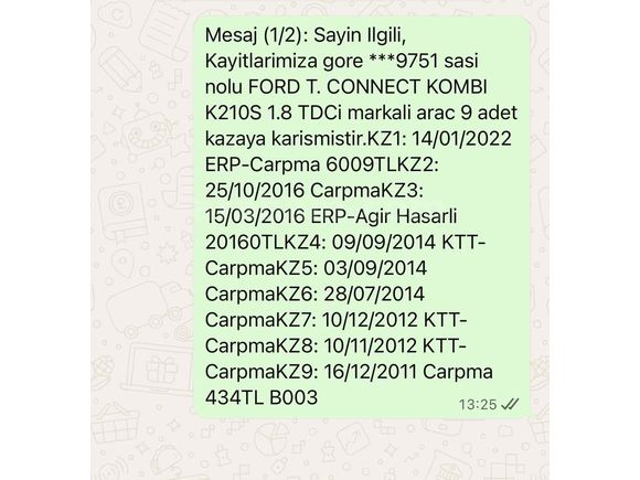 K kart taksit imkanı 4/6 Sahibinden Ford Transit Connect K210 S 2009 Model Konya