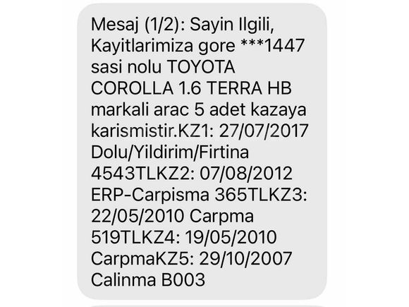 Sahibinden Toyota Corolla 1.6 Terra 2006 Model 