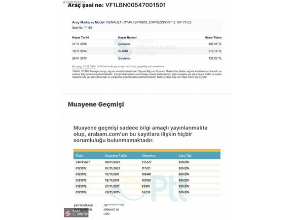 139 BİNDE 2012 1.2 EXPRESSİON 2 BOYA HARİCİ HATASIZ