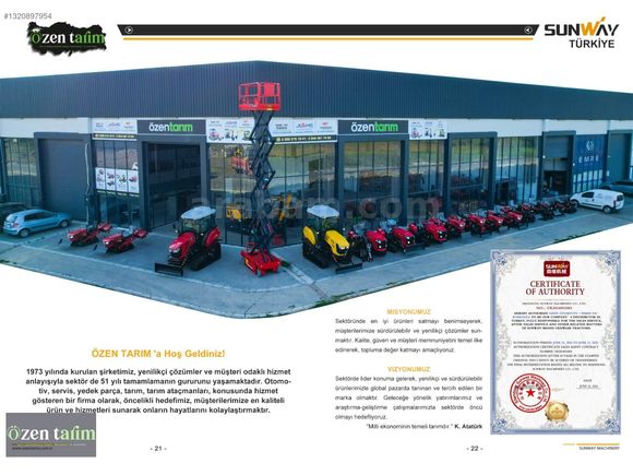 ÖZEN TARIM GÜVENCESİYLE 60 HP ESKAVATÖR VE GREYDER ATAÇMANLI