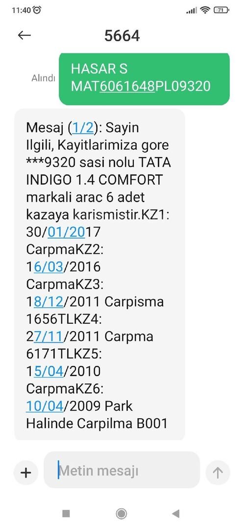 Sahibinden Tata Indigo 1.4 TDI Comfort 2009 Model Adana 335.000 km Mavi 7