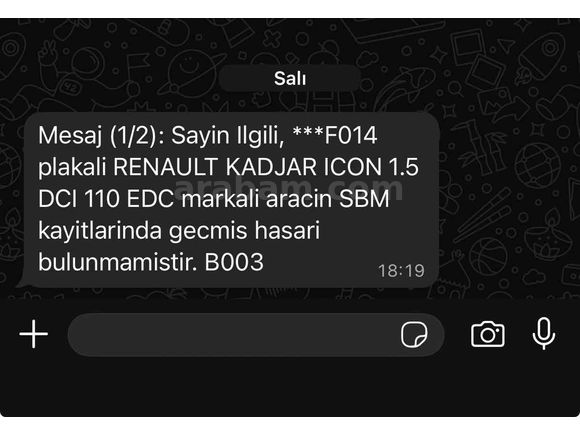 Sahibinden Renault Kadjar 1.5 dCi Icon 2018 Model 