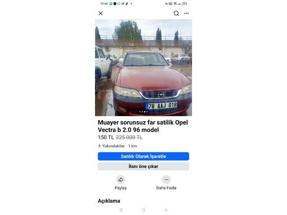Sahibinden Opel Vectra 2.0 CD 1996 Model