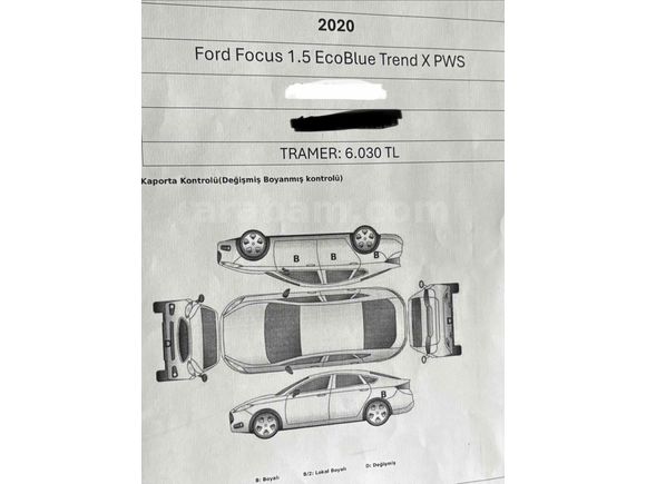 Sahibinden Ford Focus 1.5 ecoblue Trend X 2020 Model 