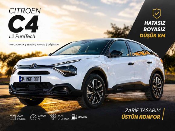 CITROEN C4 2021 MODEL HATASIZ BOYASIZ TRAMERSİZ SERVİS BAKIMLI