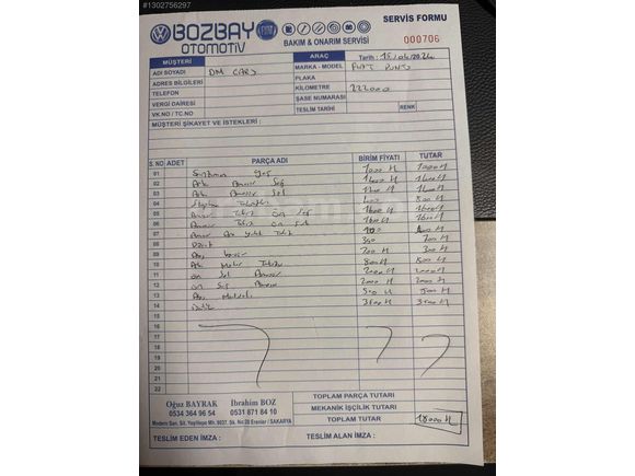 TAVAN ŞASE PODYE BAĞAJ ORJİNAL OTOMATİK
