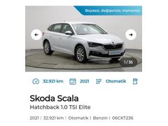 Sahibinden Skoda Scala 1.0 TSI Elite 2021 Model  34.500 km Beyaz