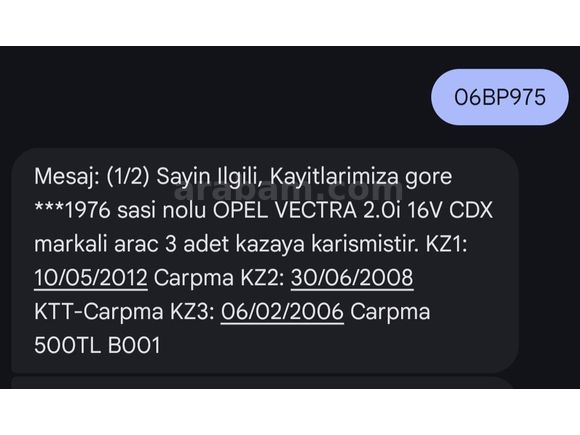 Sahibinden Opel Vectra 2.0 CD 1998 Model