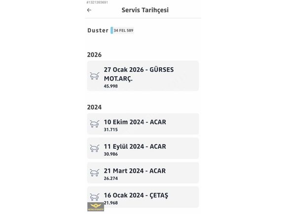 2022 MODEL 48 bin km DUSTER 1.0 TCE COMFORT HATASIZ SRVS BAKM