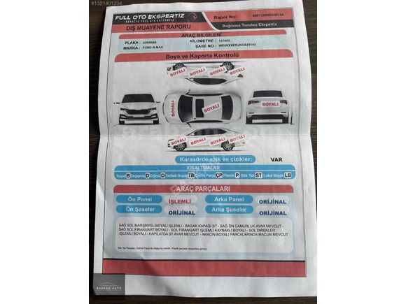 FIRSAT ARACI!! 2012 128.500KM'DE 1.4 TREND FORD B-MAX