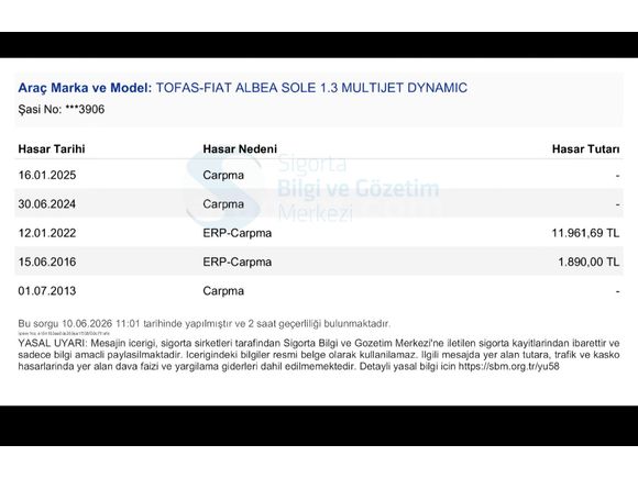 Ticari geçmişi yok  Albea Sole 1.3 Multijet Dynamic 2011 Model İzmir